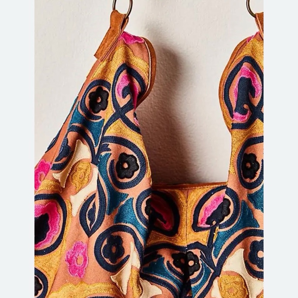 NWOT Free People Hypnotized Slouchy Tote in Jewel Tone - Picture 4 of 6